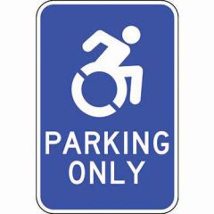 ADA Parking Only Blue Updated Accessible Symbol Sign