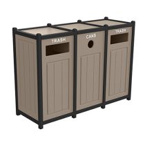 Legend Two-Tone Recycling Containers - Triple Units