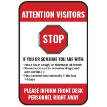 Attention Visitors Stop Please Inform Front Desk Sign