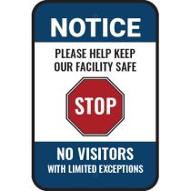 Notice Stop No Visitors Sign