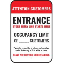Attention Customers Entrance Sign