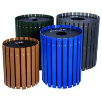 Single Round Slatted Recycling Containers