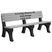 Victory Inlay Memorial Benches - Wood Grain Naturals