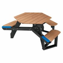 Hex Wheelchair Accessible Table - Wood Grain Naturals