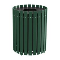Round Slatted Trash Receptacles
